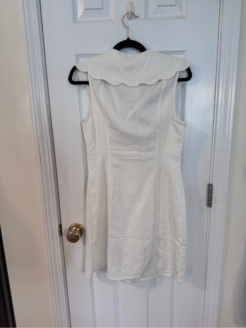 Rachel Parcell Scallop Collar Dress White Linen Blend Button Front Dress NWT S - Picture 7 of 16